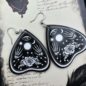 Black and White Skeleton Hand Earrings